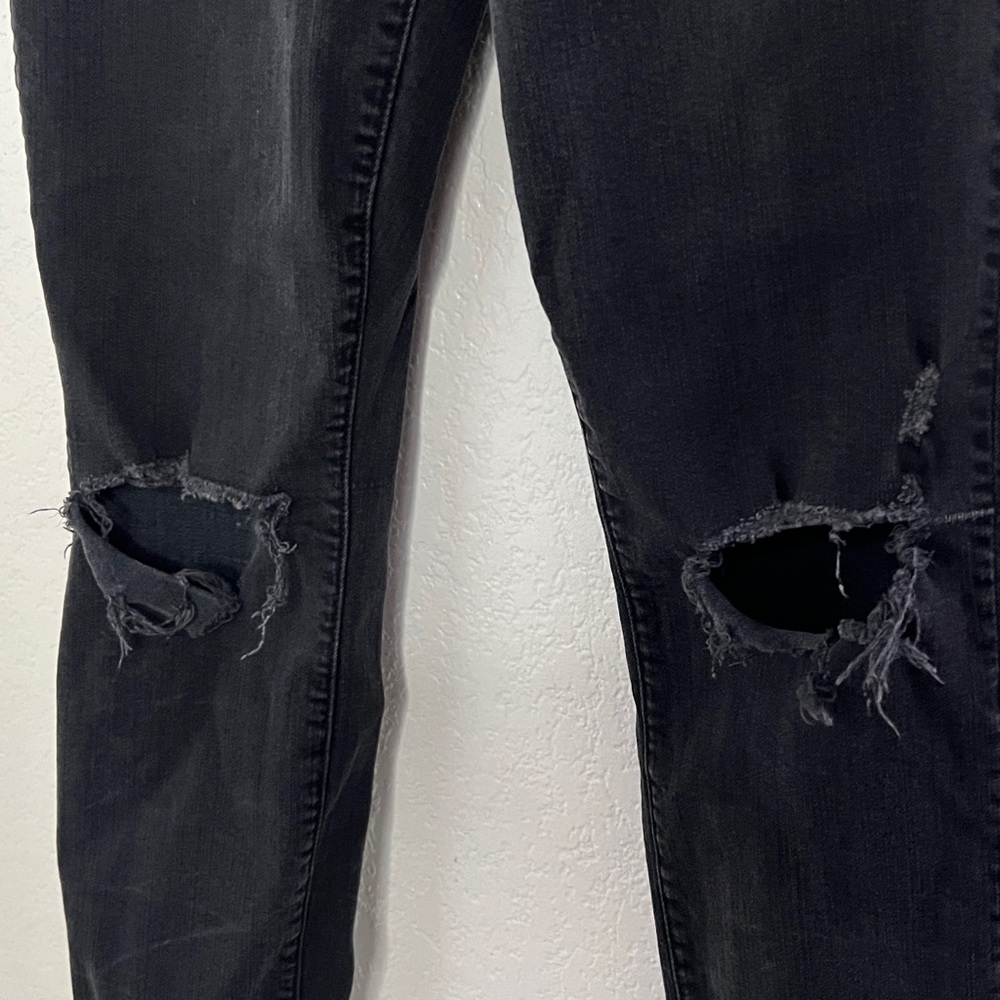 MOTHER jeans looker ankle fray distress black raw hem jeans woman’s size 30 - Picture 4 of 12